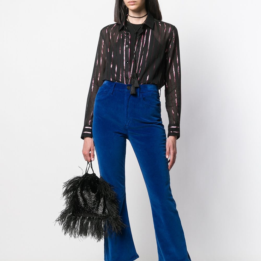 SAINT LAURENT metallic striped shirt